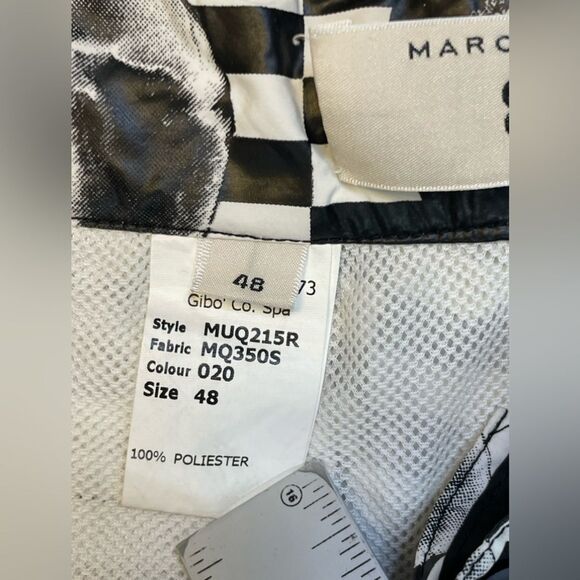 Marc Jacobs All Over Apple Print Swim Shorts Men Size 48 Large Black White - Picture 7 of 8